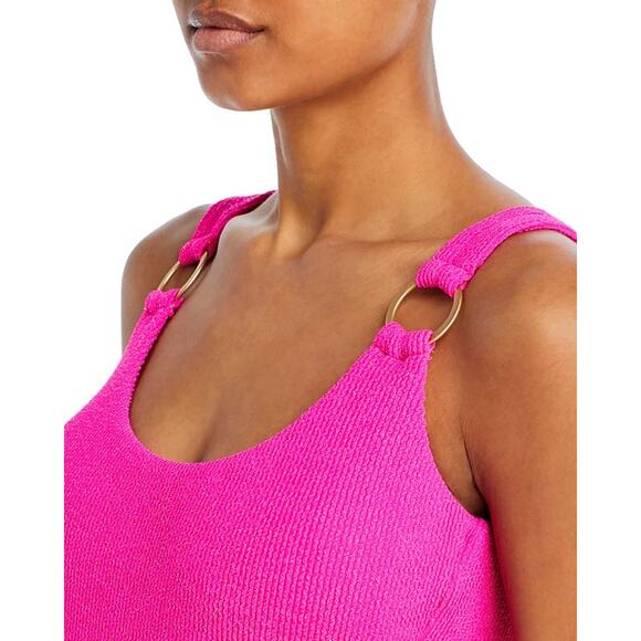 AQUA SWIM O-Ring Metallic Crinkle One Piece Swimsuit - Picture 3 of 7